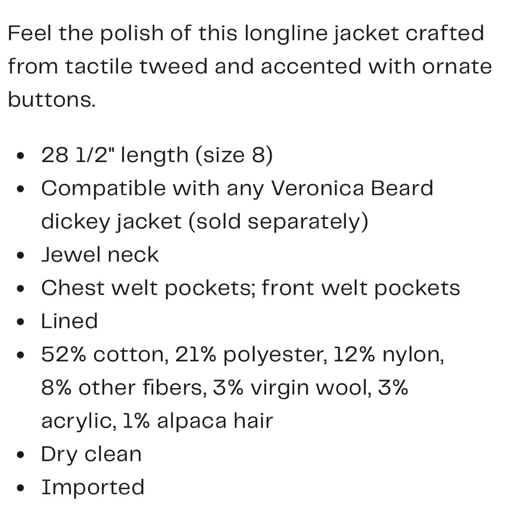 Veronica Beard Watkins Dickey Jacket Size 14 - Picture 7 of 13